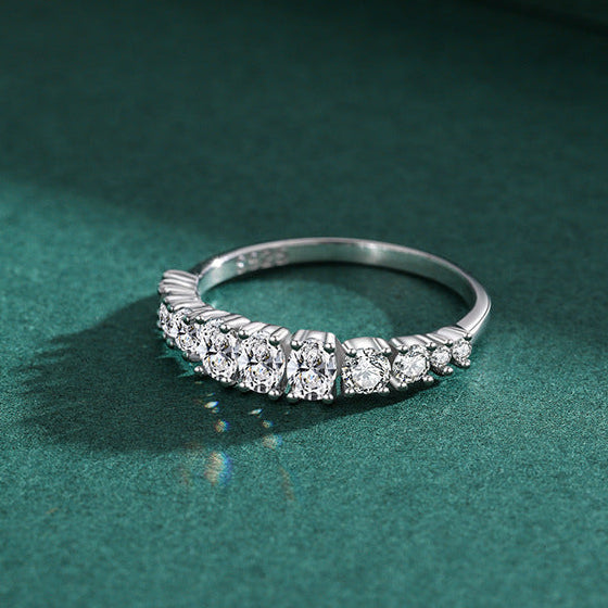 “Aurora Crown” 925 Sterling Silver Round Cluster Band Ring