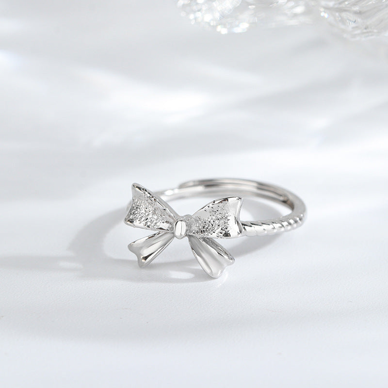 “Silver Ribbon” S925 Sterling Silver Bow Ring