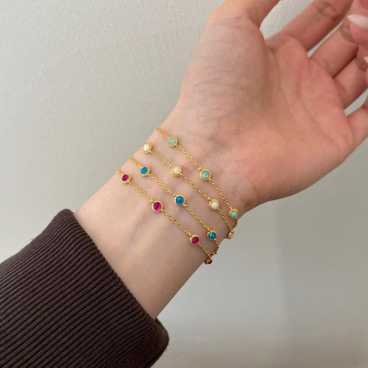 Opal Aura – S925 Sterling Silber Armband mit ovalem Opalstein