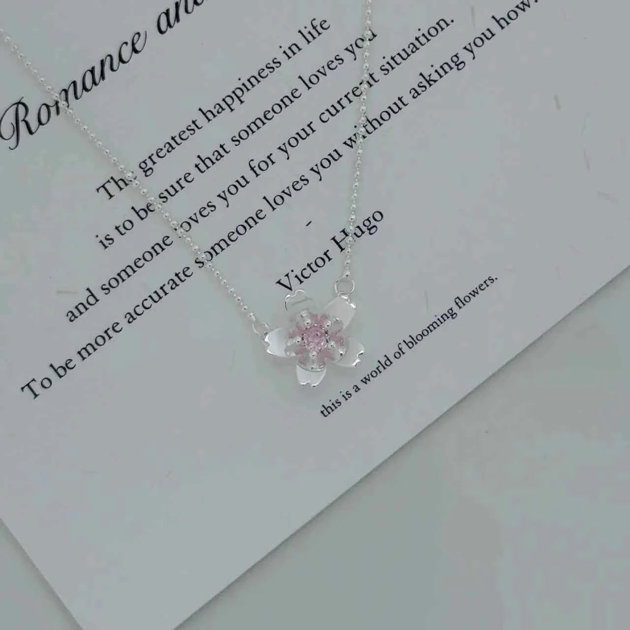 "Peach Blossom Mile" 925 Sterling Silver Necklace – Sweet-Girl Romance