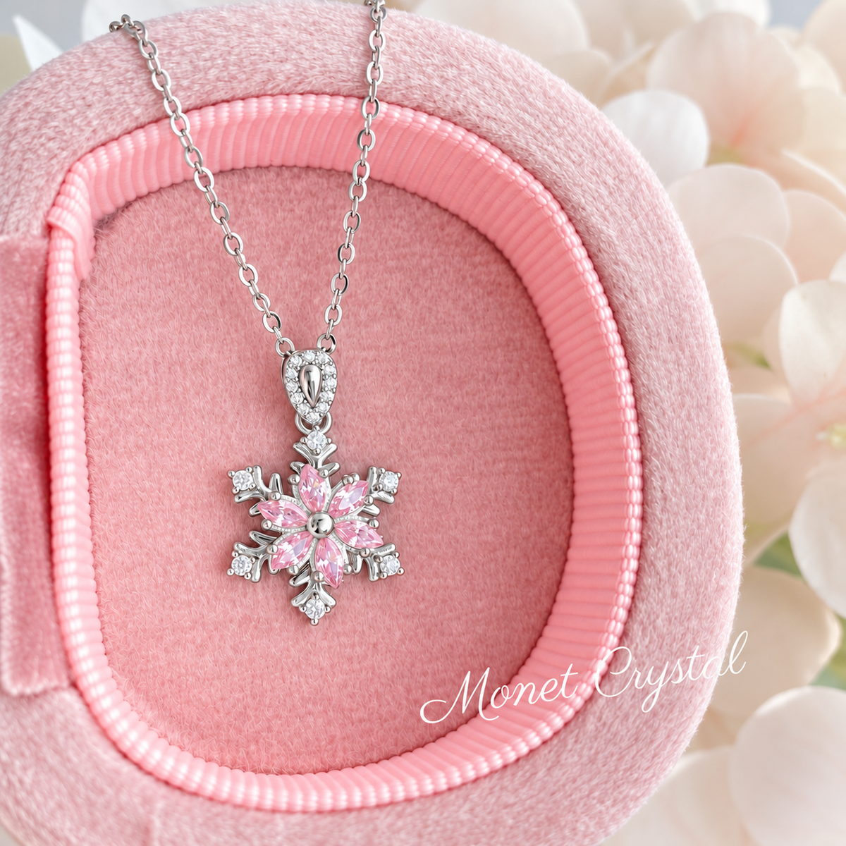 “Snow Waltz” S925 Sterling Silver Rotating Snowflake Zircon Necklace