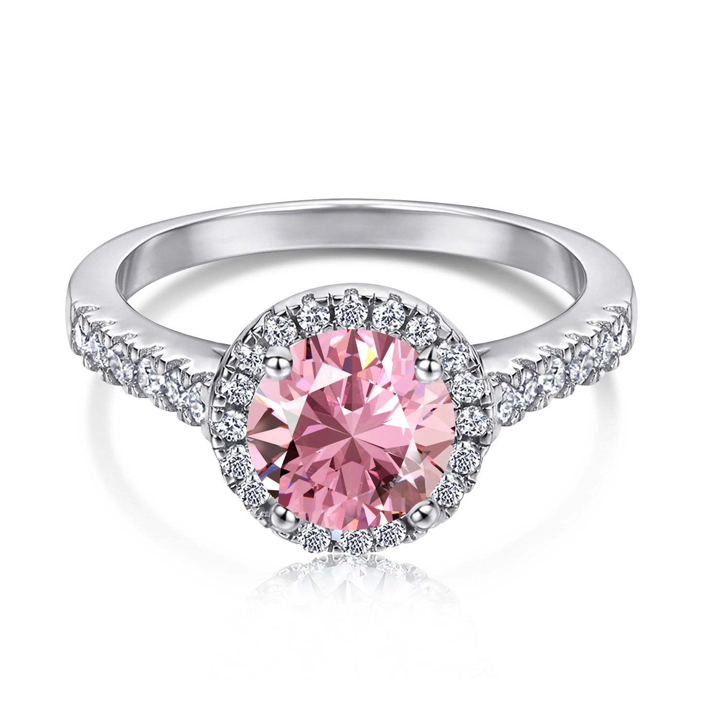 Morning Glow Kollektion – 11 exquisite S925 Silberringe mit rosa Zirkonia