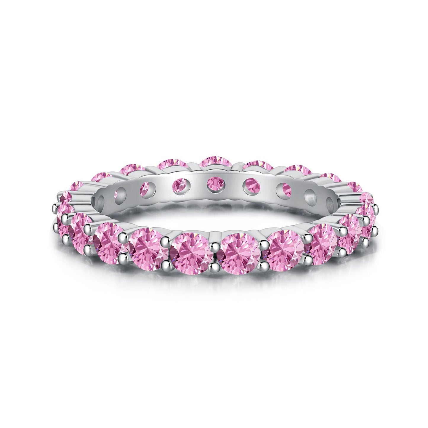 Morning Glow Kollektion – 11 exquisite S925 Silberringe mit rosa Zirkonia