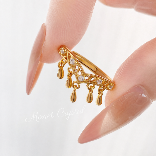 “Velour Royale” S925 Sterling Silver Vintage Tassel Ring