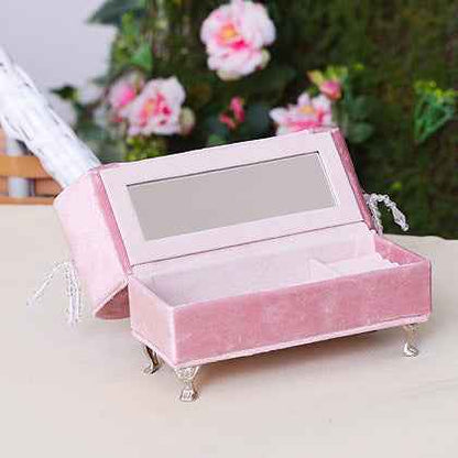 "Princess Manor" Velvet Pearl Lace Furniture Jewelry Box Set