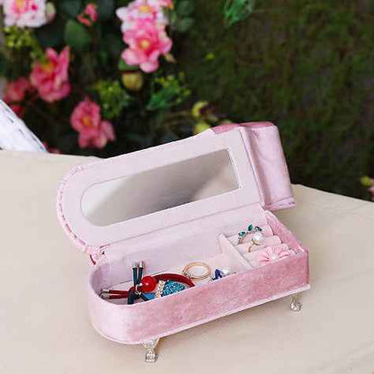 "Princess Manor" Velvet Pearl Lace Furniture Jewelry Box Set