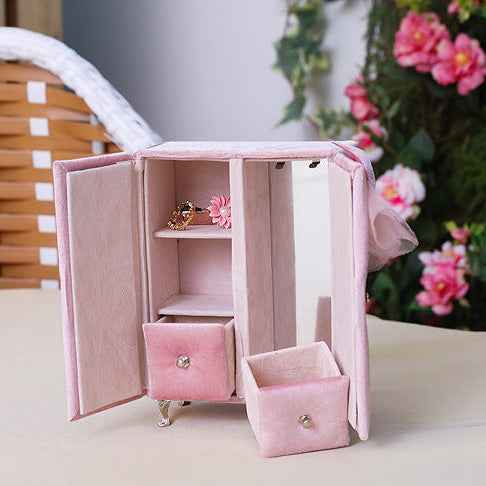 "Princess Manor" Velvet Pearl Lace Furniture Jewelry Box Set