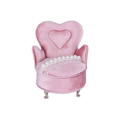 "Princess Manor" Velvet Pearl Lace Furniture Jewelry Box Set