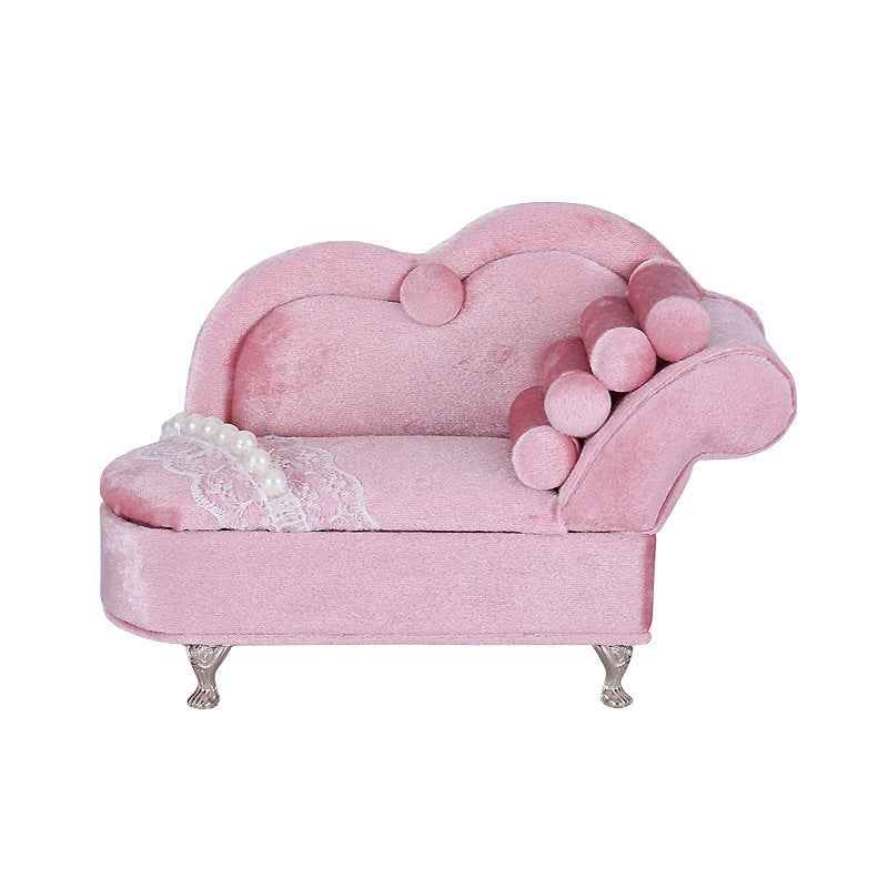 "Princess Manor" Velvet Pearl Lace Furniture Jewelry Box Set