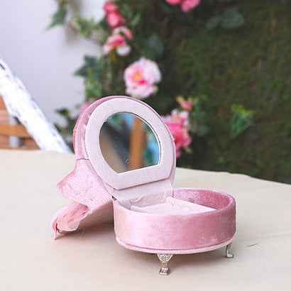 "Princess Manor" Velvet Pearl Lace Furniture Jewelry Box Set