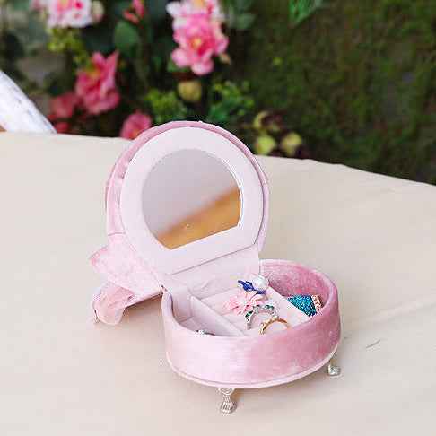 "Princess Manor" Velvet Pearl Lace Furniture Jewelry Box Set