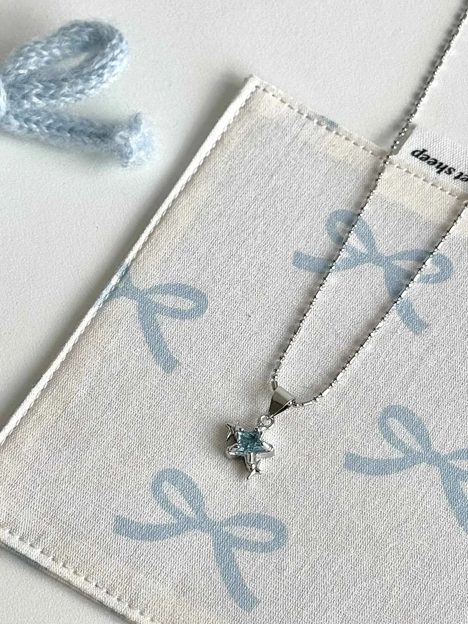 "Starry Fragments" Blue Star Necklace - Delicate, Cool Chic, and Unique Design.