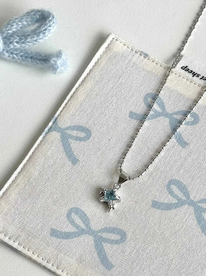 "Starry Fragments" Blue Star Necklace - Delicate, Cool Chic, and Unique Design.