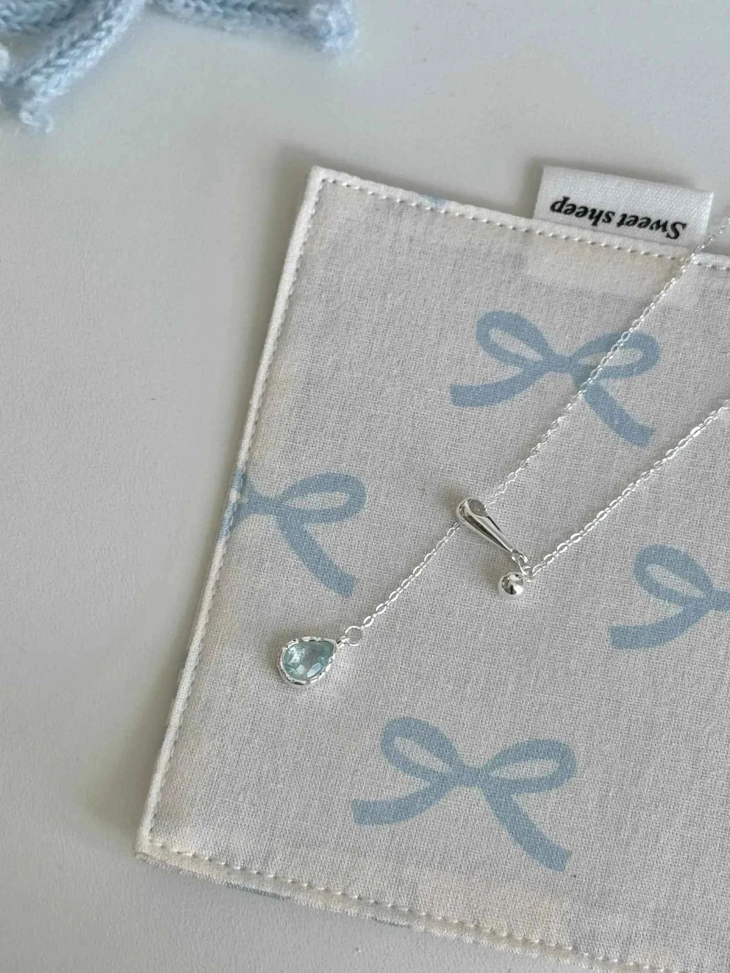 "Walden Lake" 925 Sterling Silver Lake Blue Water Drop Necklace - Delicate, Cool Chic, and Adjustable.