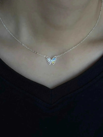 "Charming Butterfly Forest" 925 Sterling Silver Necklace - Sweet, Elegant, and Unique.