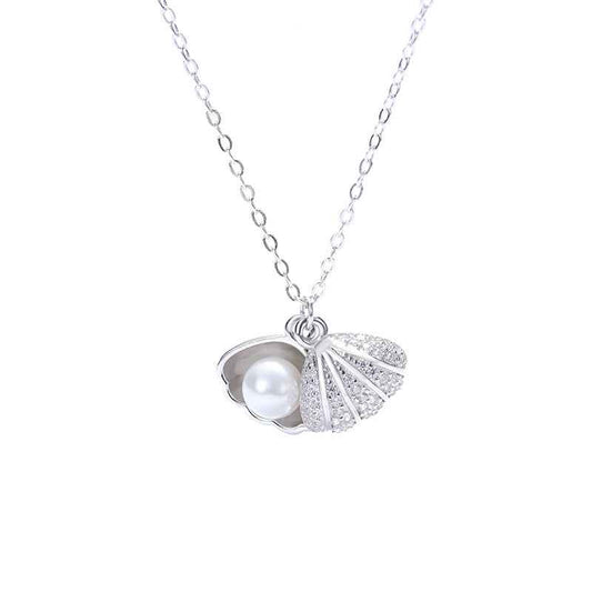 “Marina Pearl” S925 Sterling Silver Shell Pearl Necklace