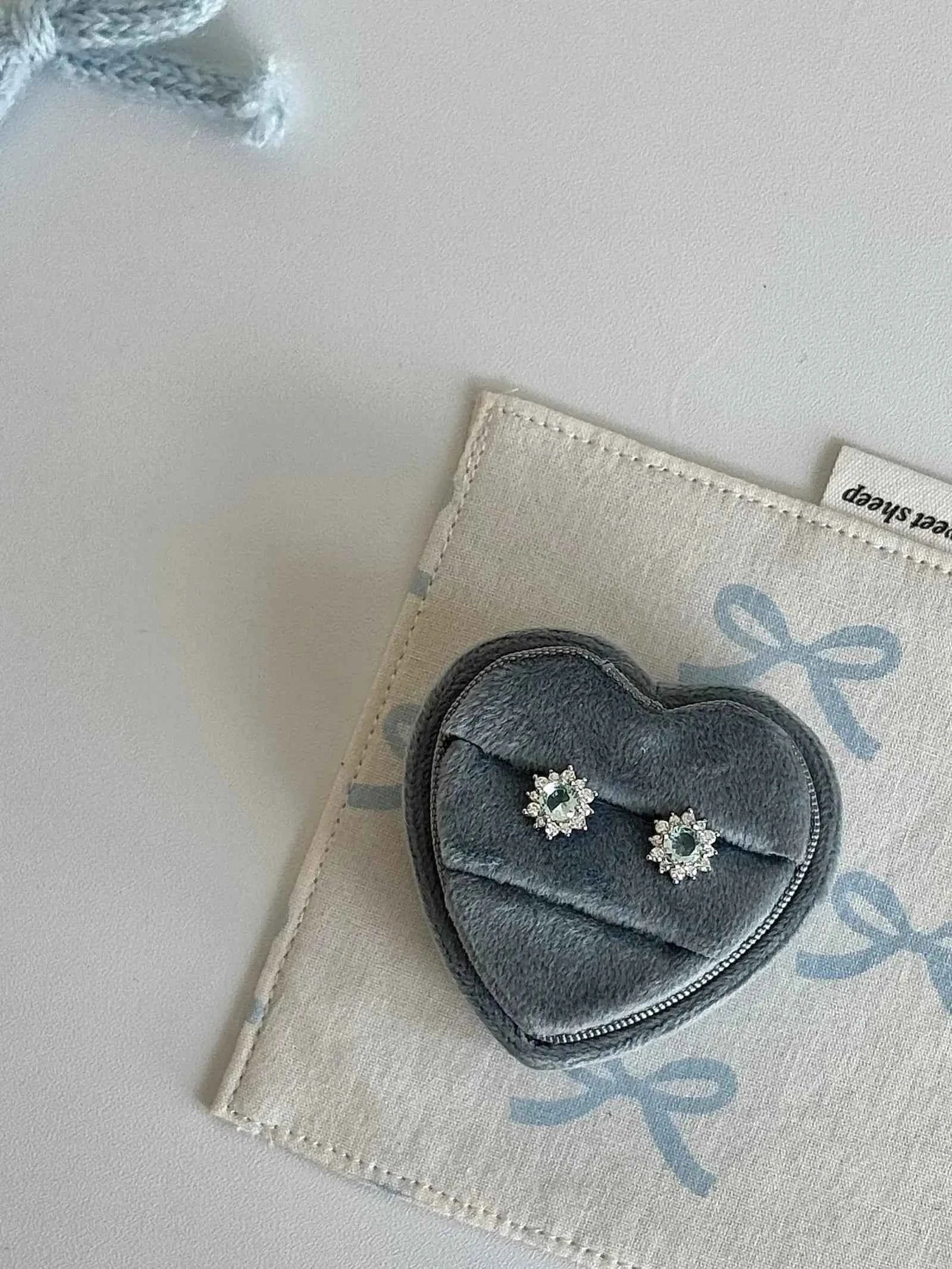 "Sparkling Snowflake" Blue Zircon Titanium Steel Stud Earrings - Delicate, Unique, and Sweet.