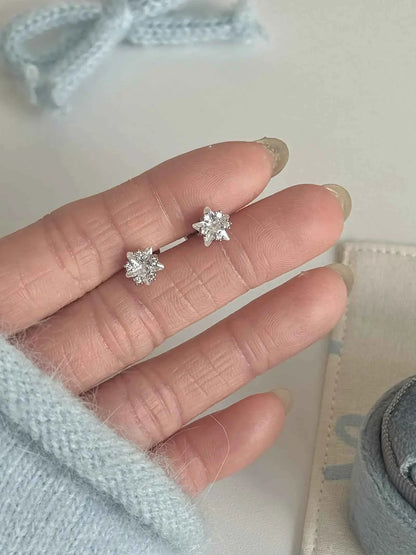 "Starry Sky" Sparkling Star Zircon Stud and Helix Earrings - Delicate, Sweet, and Chic.