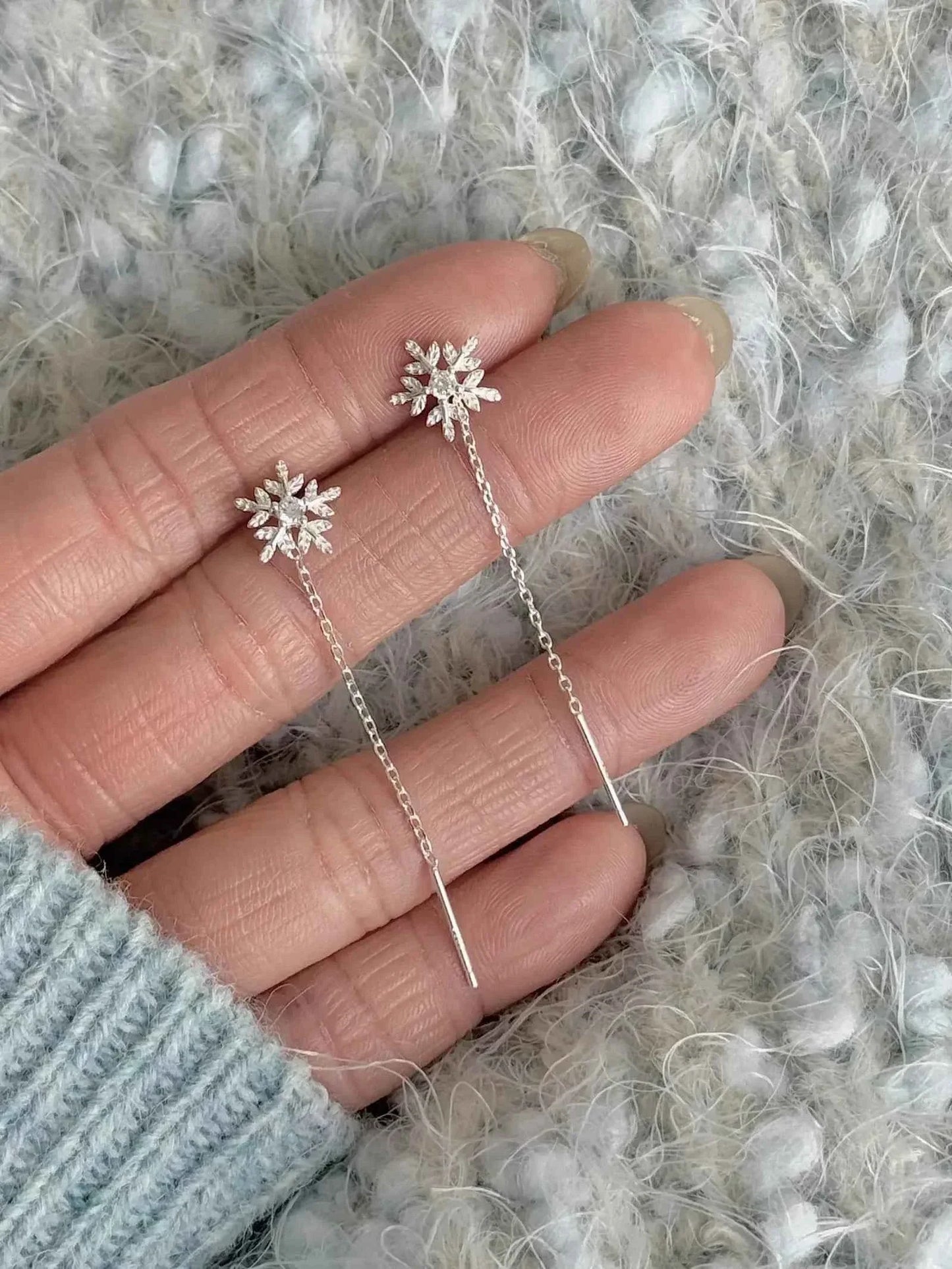 "Pure Snowflake Sparkle" 999 Pure Silver Earrings - Delicate, Versatile, and Hypoallergenic (Copy)