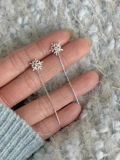 "Pure Snowflake Sparkle" 999 Pure Silver Earrings - Delicate, Versatile, and Hypoallergenic (Copy)