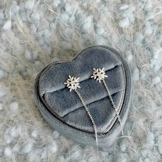 "Pure Snowflake Sparkle" 999 Pure Silver Earrings - Delicate, Versatile, and Hypoallergenic (Copy)