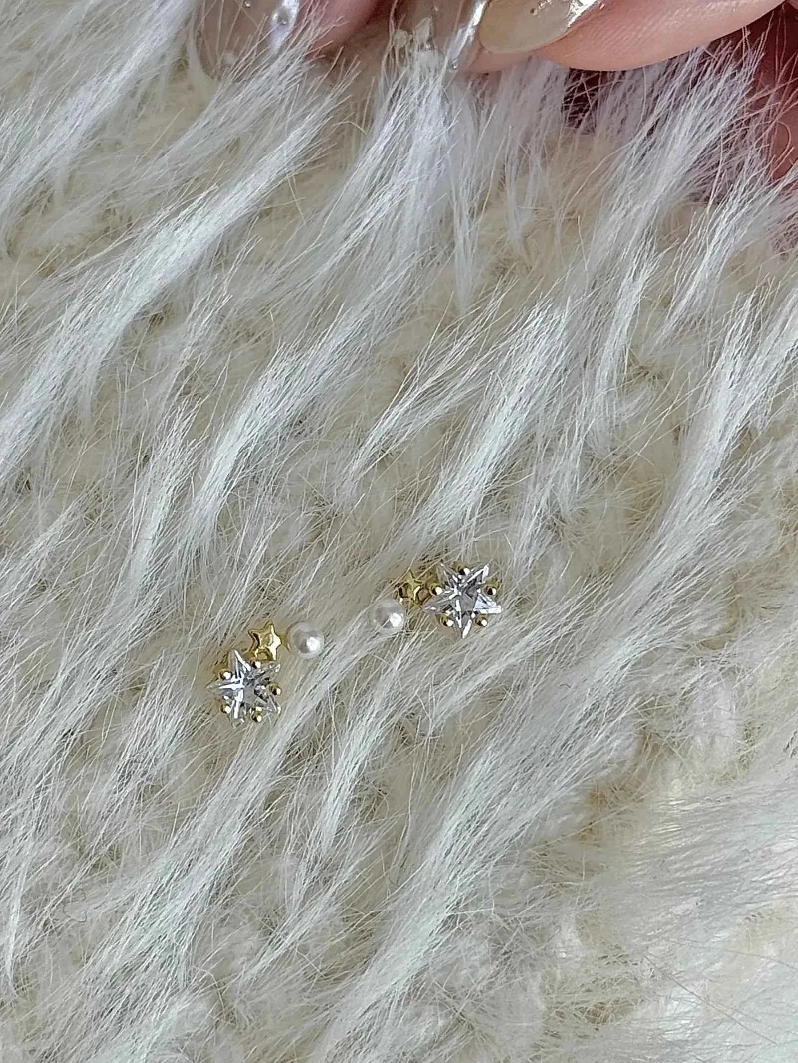 "Starlight Pearl" 925 Sterling Silver with 14K Gold Plating Earrings - Delicate, Chic, and Versatile.