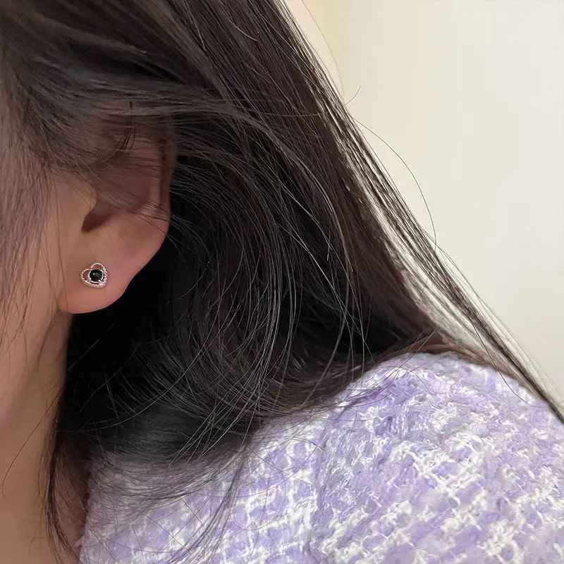 "Love Moonlight" 925 Sterling Silver Moonstone Heart Screw-back Earrings - Delicate, Elegant, and Unique.