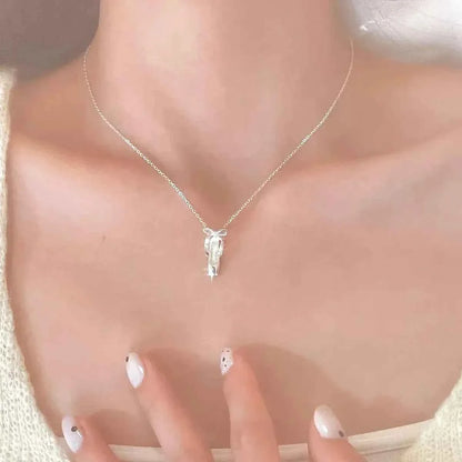 "Ballet Shoes" 925 Sterling Silver Necklace - Elegant and Graceful