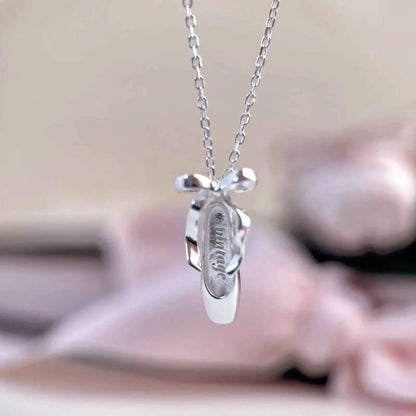 "Ballet Shoes" 925 Sterling Silver Necklace - Elegant and Graceful