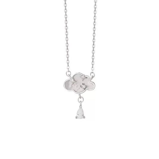 "Raindrop Cloud" 999 Sterling Silver Necklace - Delicate and Unique - SNSEASY