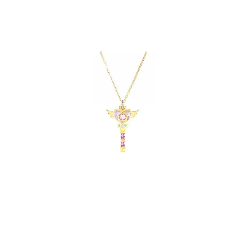 "Fairy Wand" 925 Sterling Silver Necklace with Colorful Crystals - Perfect for Birthdays and Graduations - SNSEASY