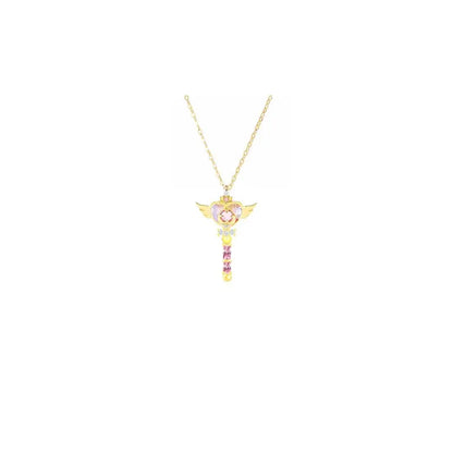 "Fairy Wand" 925 Sterling Silver Necklace with Colorful Crystals - Perfect for Birthdays and Graduations - SNSEASY