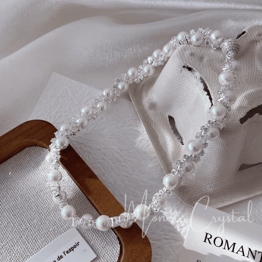 Galaxy Sparkle Pearl Necklace and Bracelet Set – Swarovski Pearls with Magnetic Clasp