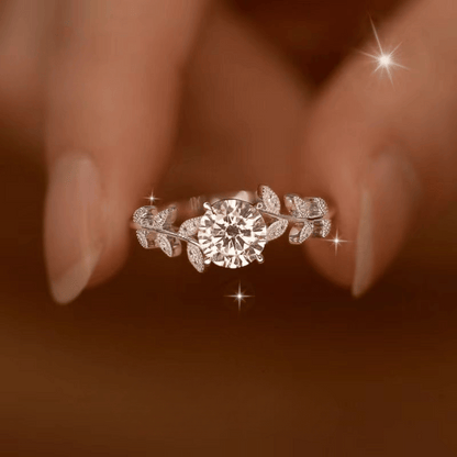 Laurel Vow 925 Sterling Silber Moissanit Ring – 1 Karat D Farbe, verstellbar 