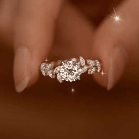 Laurel Vow 925 Sterling Silber Moissanit Ring – 1 Karat D Farbe, verstellbar 