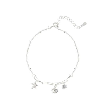 "Island Breeze" 925 Sterling Silber Seestern &amp; Muschel Halskette – Whisper of the Sea