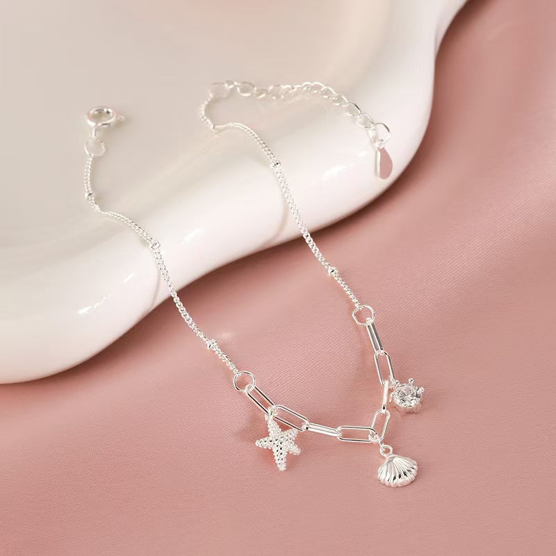 "Island Breeze" 925 Sterling Silber Seestern &amp; Muschel Halskette – Whisper of the Sea