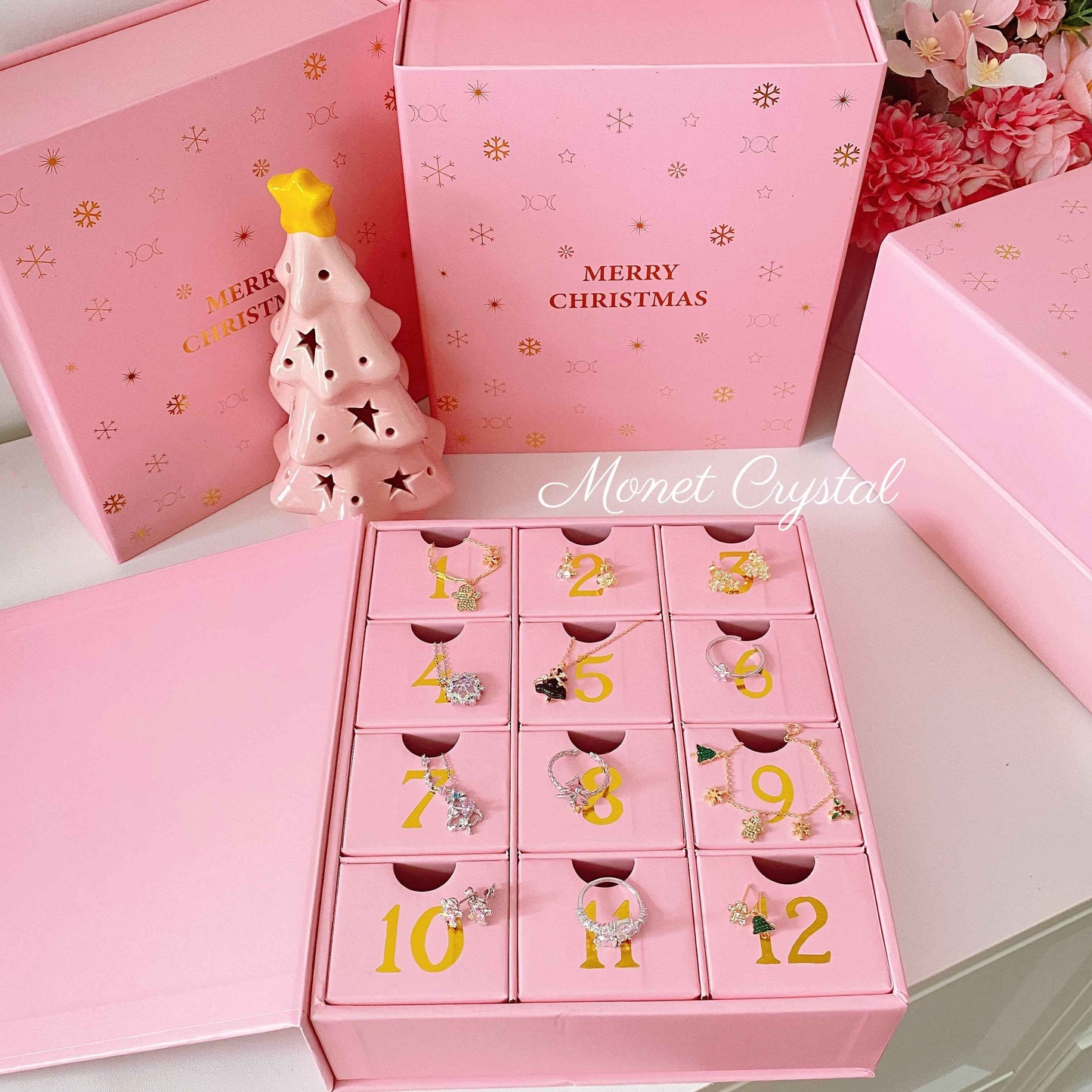 2025 Christmas Limited - S925 Sterling Silver Jewelry Advent Calendar Box (12-piece)