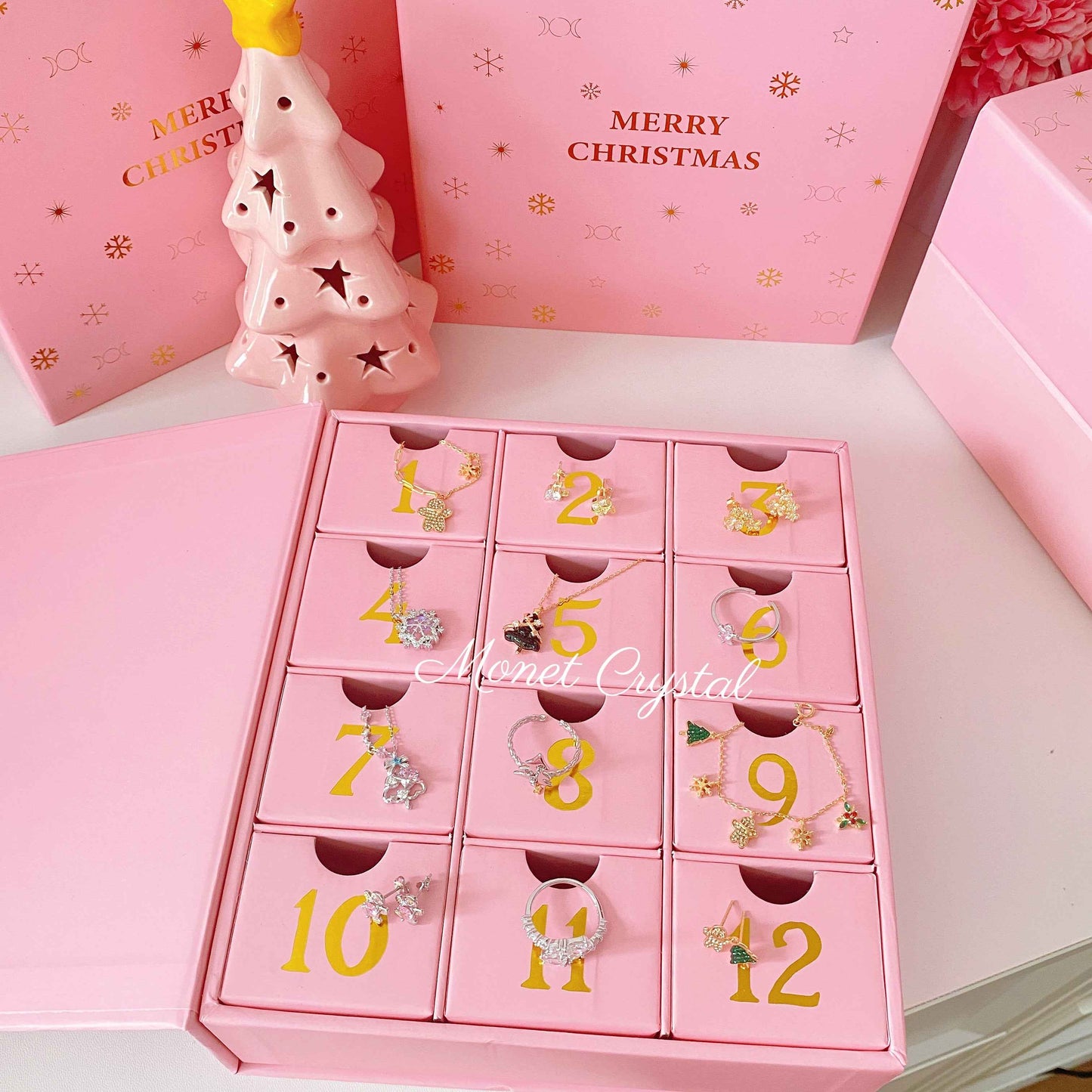 2025 Christmas Limited - S925 Sterling Silver Jewelry Advent Calendar Box (12-piece)