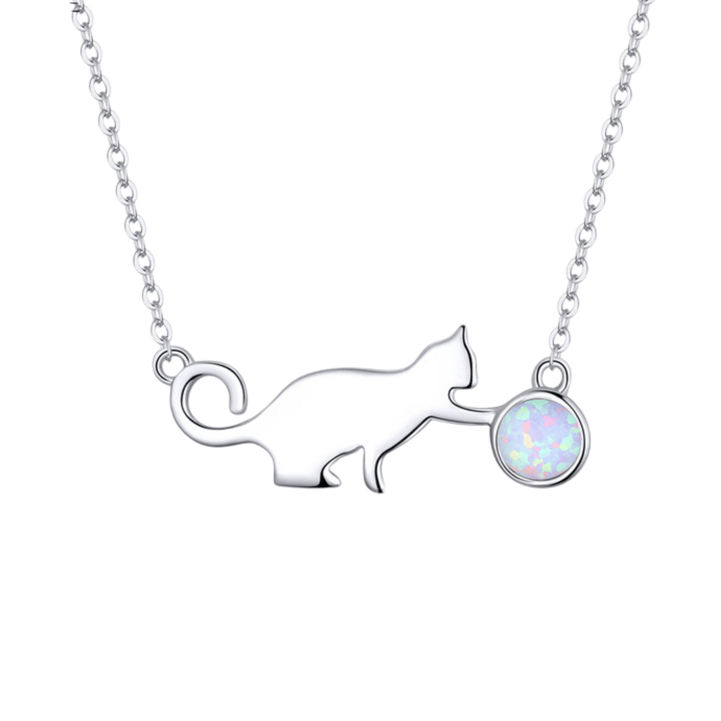 "Playful Kitten" 925 Sterling Silver Necklace