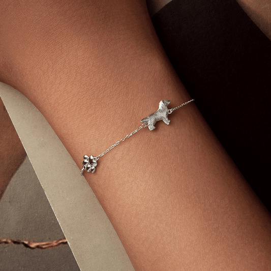 "Golden Retriever Love" 925 Sterling Silver Bracelet