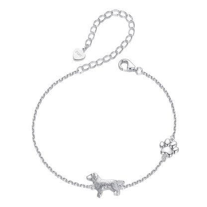 "Golden Retriever Love" 925 Sterling Silver Bracelet