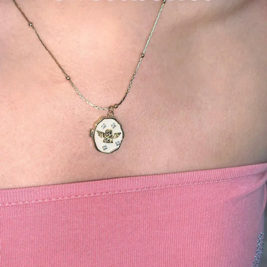 "Angel Keepsake" Vintage Locket Necklace – Photo Customizable