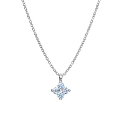 "Birthstone Clover" 925 Sterling Silver Four-Leaf Pendant Necklace