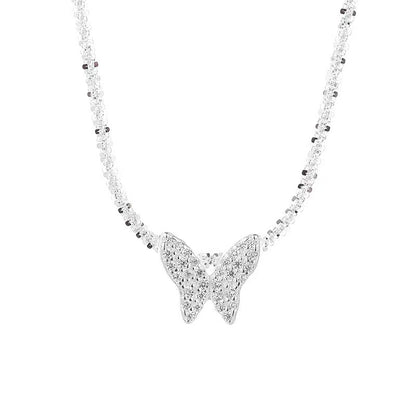 “Starlit Papillon” S925 Sterling Silver Butterfly Necklace