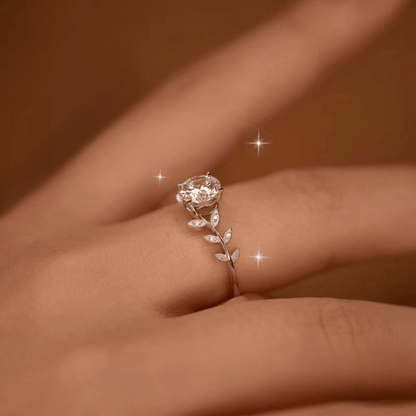 Laurel Vow 925 Sterling Silber Moissanit Ring – 1 Karat D Farbe, verstellbar 