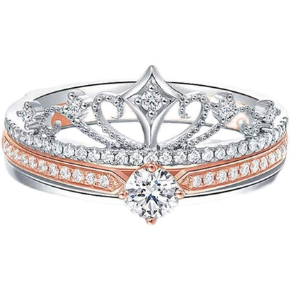 Castle Empress 925 Sterling Silber Moissanit Ring Set – Kronendesign 