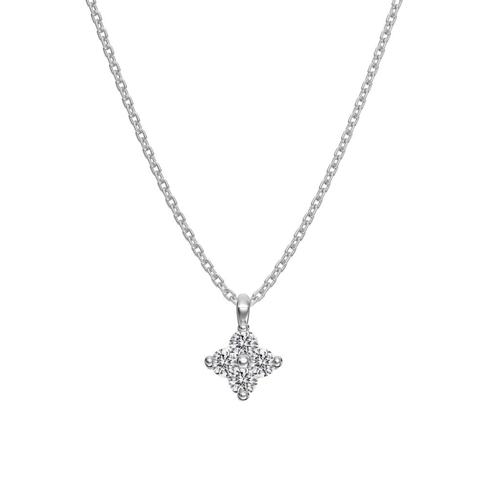 "Birthstone Clover" 925 Sterling Silver Four-Leaf Pendant Necklace
