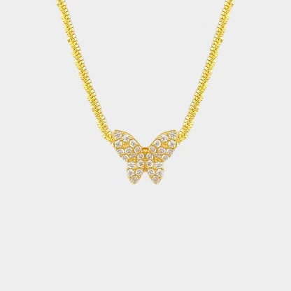 “Starlit Papillon” S925 Sterling Silver Butterfly Necklace