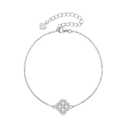 “Lucky Fleur” Gold-Plated Brass Moissanite Clover Bracelet